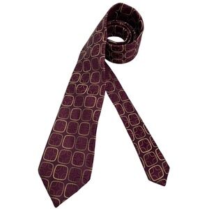 PELO Burgundy/Beige Geometric Silk LUXURY Tie ITALY
